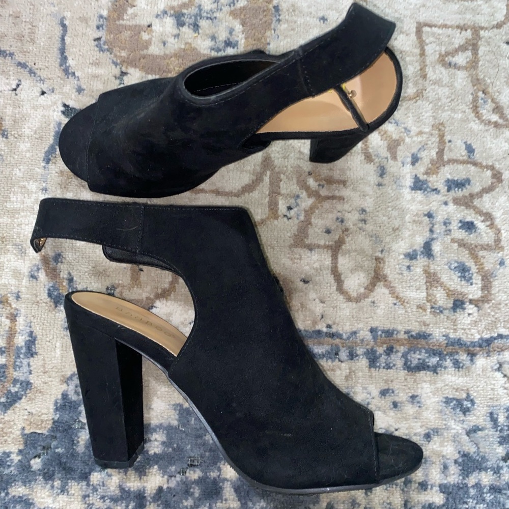 Black block heels